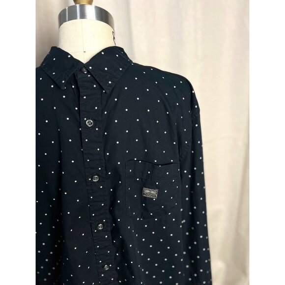DENIM & SUPPLY RALPH LAUREN Men’s L/S Button Up Shirt Size L Davin Dot Black - Picture 2 of 4
